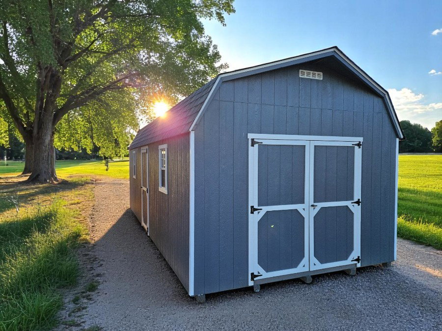 Hi-Wall Barn shed with raised sidewalls and gambrel loft roof